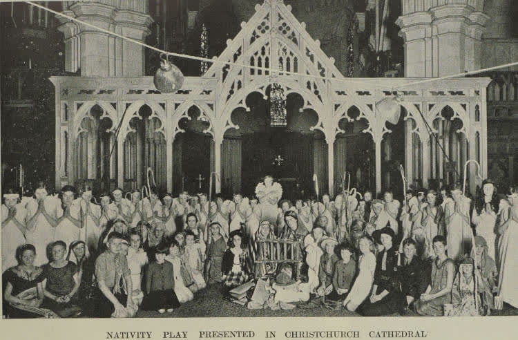 Nativity play presented in Christchurch Cathedral, 1937