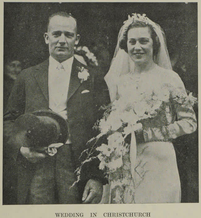 Wedding of Mr. John J. Busch and Miss Saidee Manchester, Upper Riccarton, 1938