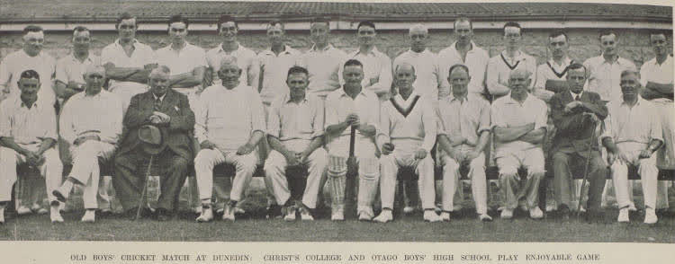 Old Boys' Cricket Teams from Christ's College and Otago Boys' High School, 1938