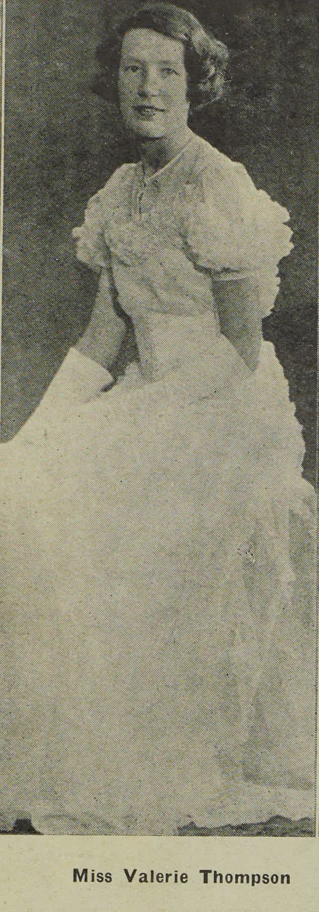Miss Valerie Thompson, 1938