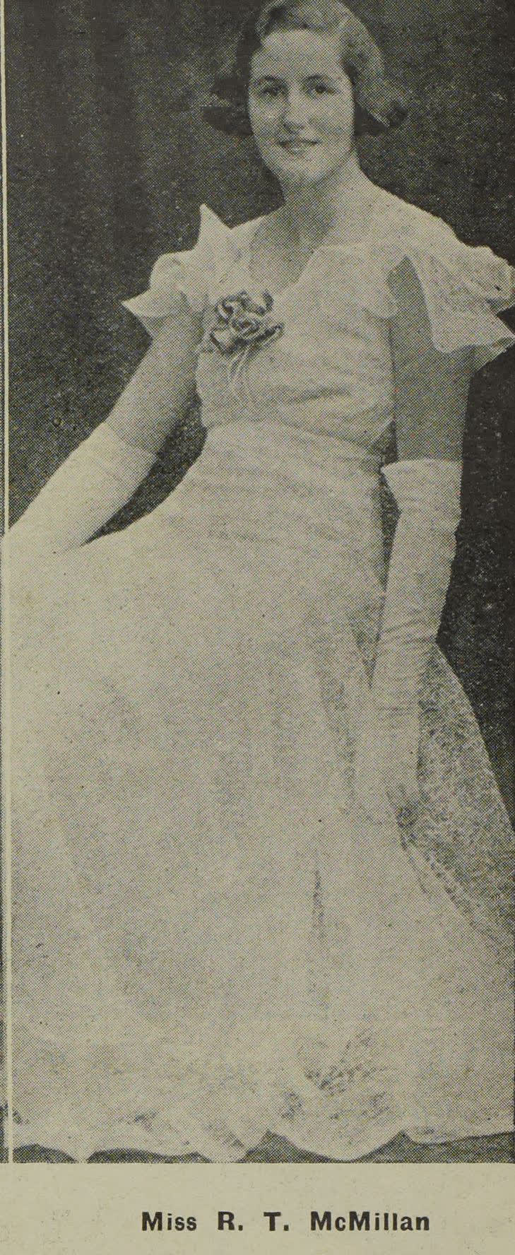Miss R. T. McMillan, 1938