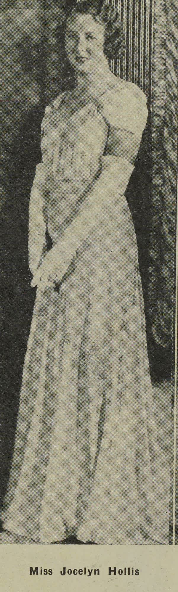 Miss Jocelyn Hollis, 1938