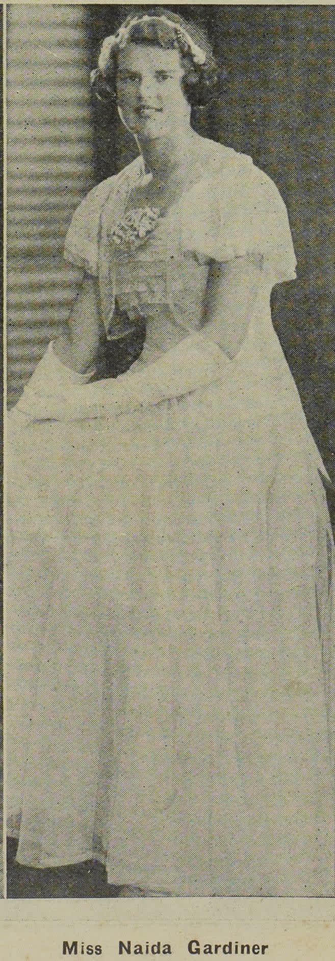 Miss Naida Gardiner, 1938