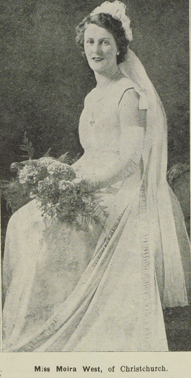 Miss Moira West, of Christchurch, 1938