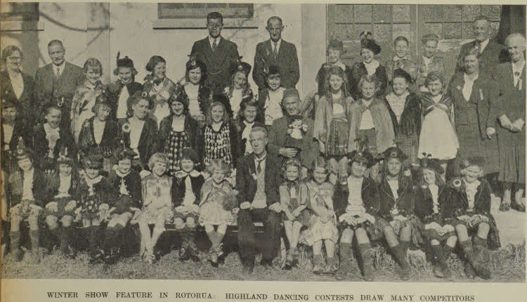 Highland dancing championships at the Rotorua Winter Show, 1938