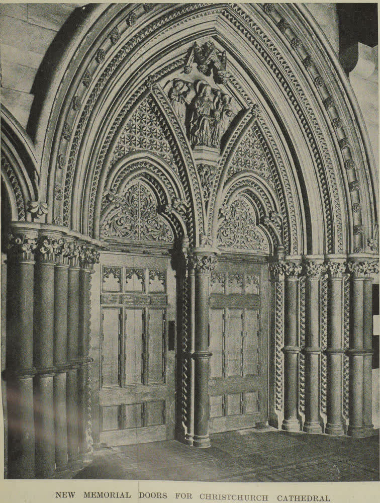 New memorial doors for Christchurch Cathedral, 1938