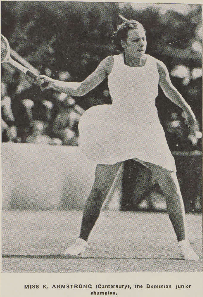 Miss K. Armstrong (Canterbury), the Dominion junior champion, 1939