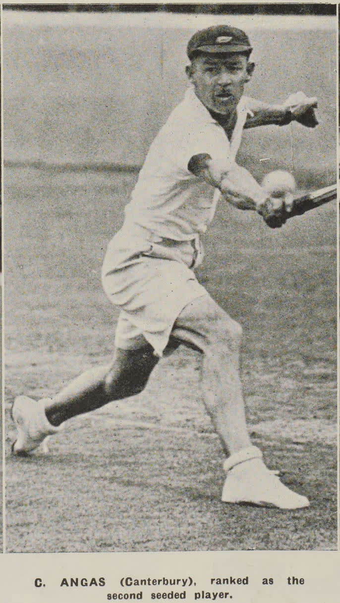C. Angas (Canterbury), ranked as the second seeded player, 1939