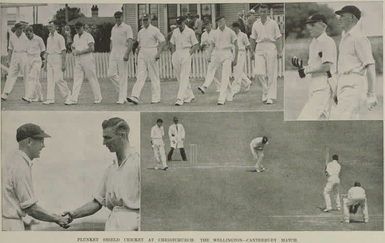 Plunket Shield cricket at Christchurch: the Wellington - Canterbury match, 1939