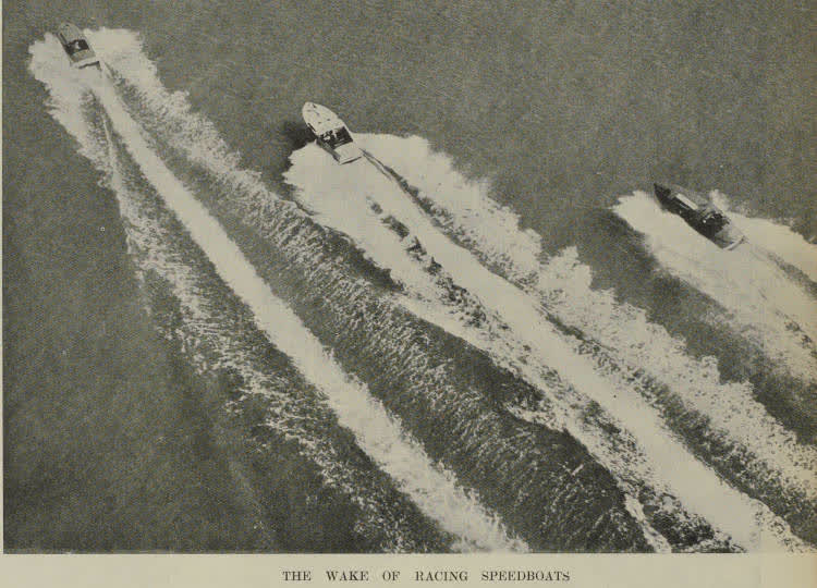 The wake of racing speedboats, 1939
