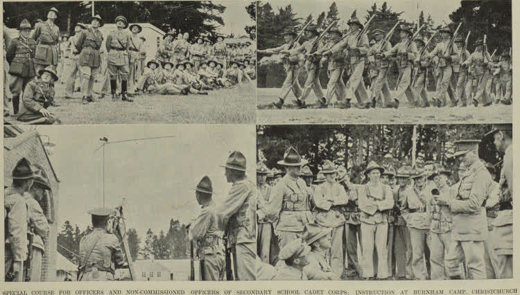 Special course for officers and non-commissioned officers of secondary school cadet corps: instruction at Burnham camp, Christchurch, 1939