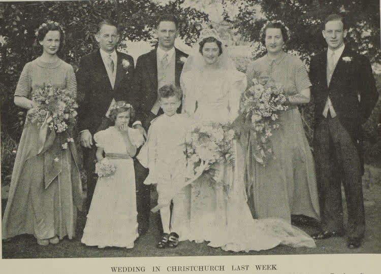 Wedding in Christchurch last week, 1939