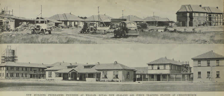 New building programme proceeds at Wigram, Royal New Zealand Air Force training station at Christchurch, 1939