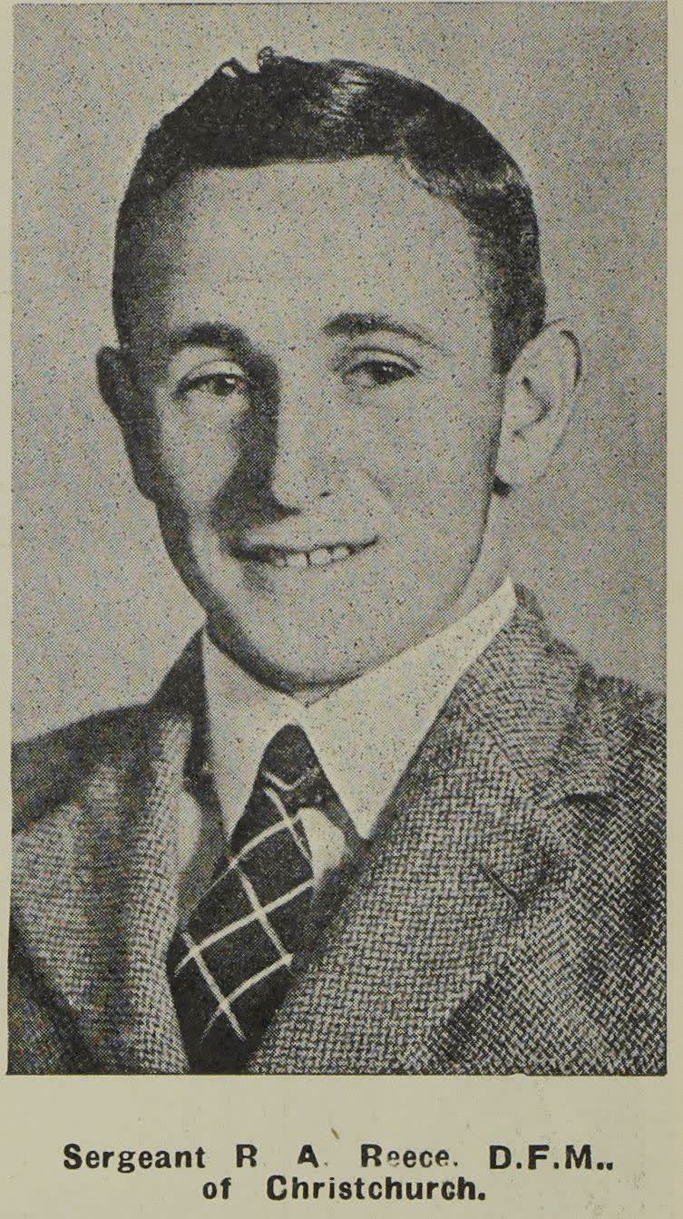 Sergeant R. A. Reece. Decorated for bravery, 1940