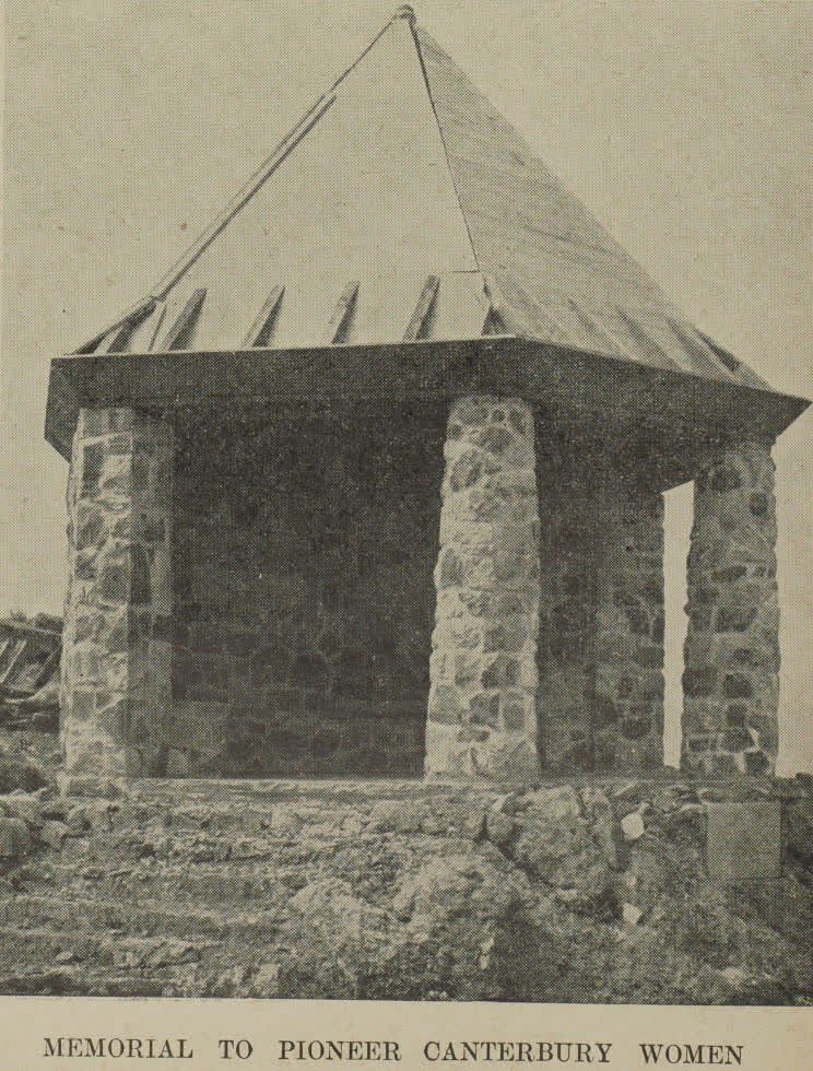 Memorial to pioneer Canterbury women, 1940