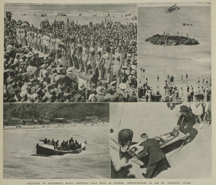 Features of successful King's Birthday gala held at Sumner, Christchurch, in aid of patriotic funds, 1940