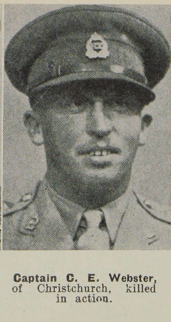 Captain C. E. Webster, of Christchurch, killed in action, 1941