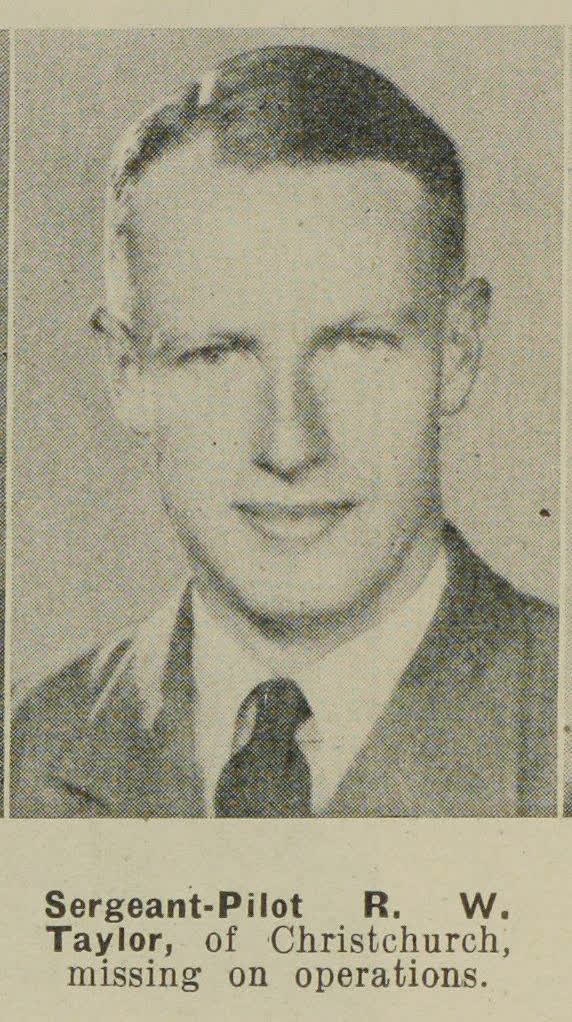 Sergeant-Pilot R. W. Taylor, of Christchurch, missing on operations, 1941