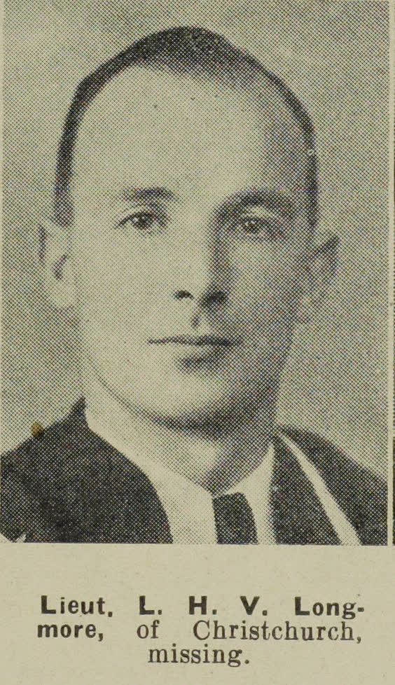 Lieut. L. H. V. Longmore, of Christchurch, missing, 1941