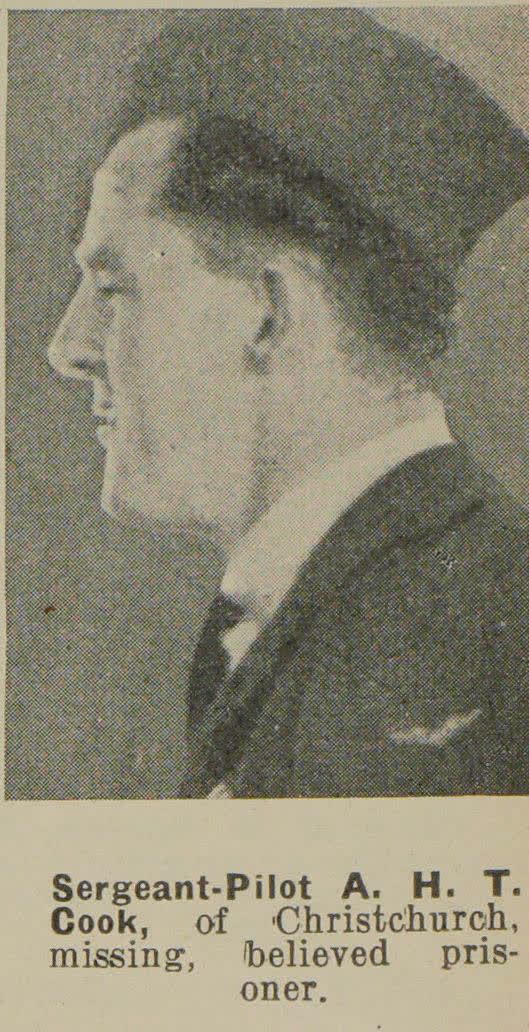 Sergeant-Pilot A. H. T. Cook, of Christchurch, missing, believed prisoner, 1941
