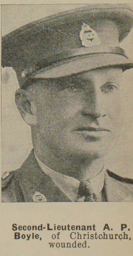 Second-Lieutenant A. P. Boyle, of Christchurch, wounded, 1941