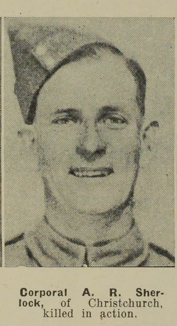 Corporal A. R. Sherlock, of Christchurch, killed in action, 1941