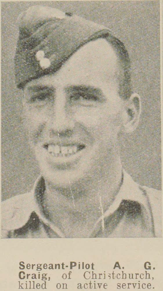 Sergeant-Pilot A. G. Craig, of Christchurch, killed on active service, 1942