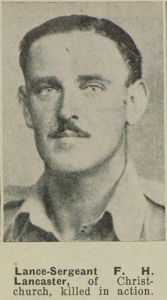 Lance-Sergeant F. H. Lancaster, of Christchurch, killed in action, 1942