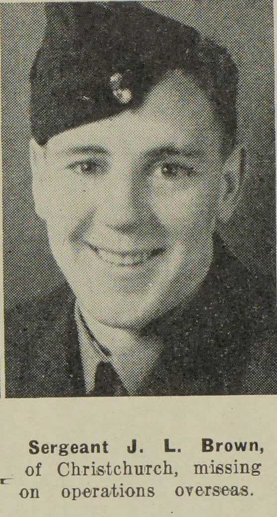 Sergeant J. L. Brown, of Christchurch, missing on operations overseas, 1942