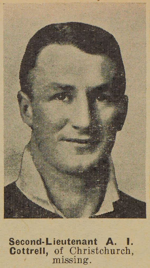 Second-Lieutenant A. I. Cottrell, of Christchurch, missing, 1942