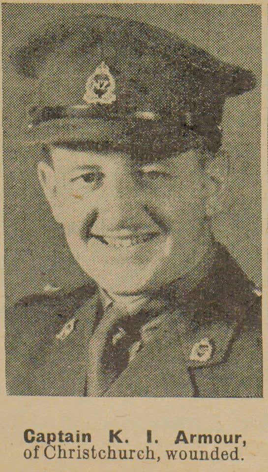 Captain K. I. Armour, of Christchurch, wounded, 1942