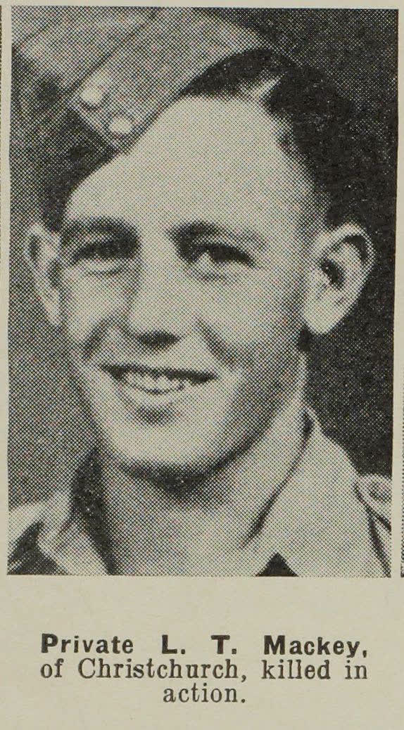 Private L. T. Mackey, of Christchurch, killed in action, 1942