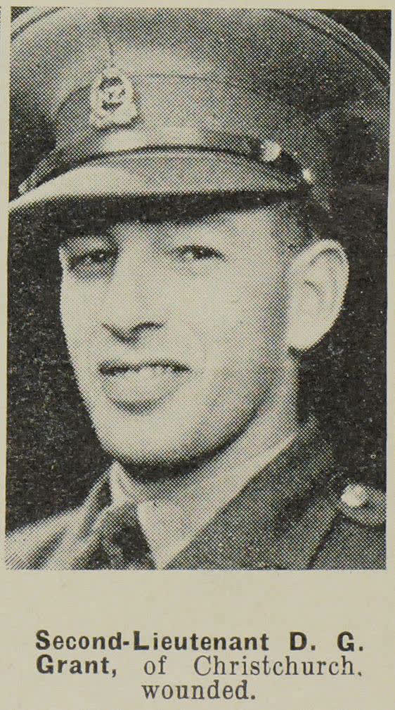 Second-Lieutenant D. G. Grant, of Christchurch, wounded, 1942