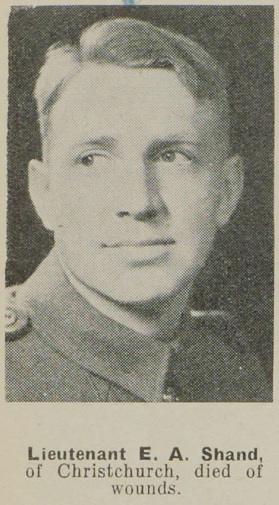 Lieutenant E. A. Shand, of Christchurch, died of wounds, 1942