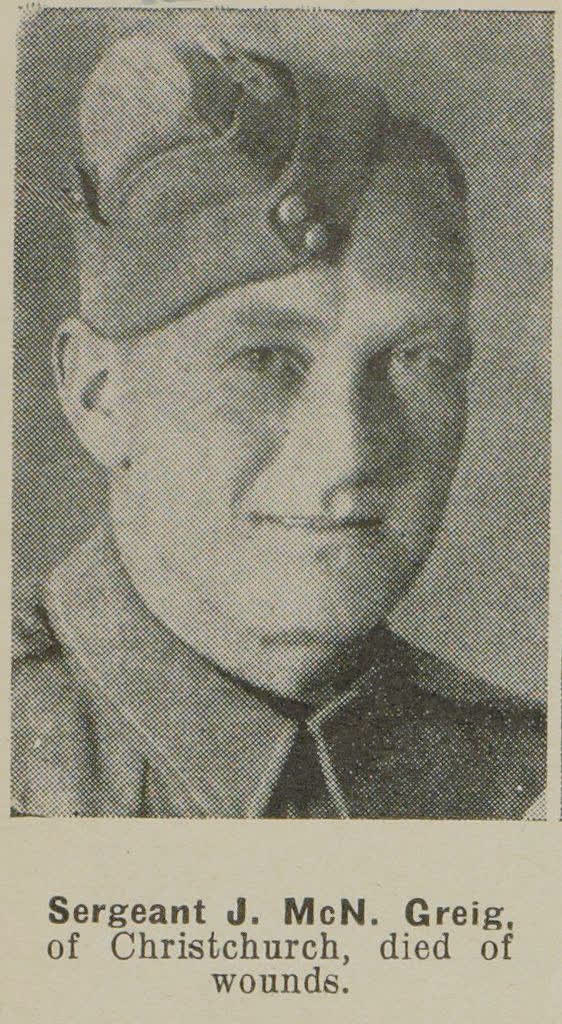Sergeant J. McN. Greig, of Christchurch, died of wounds, 1942