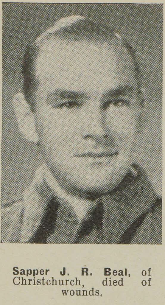 Sapper J. R. Beal, of Christchurch, died of wounds, 1942