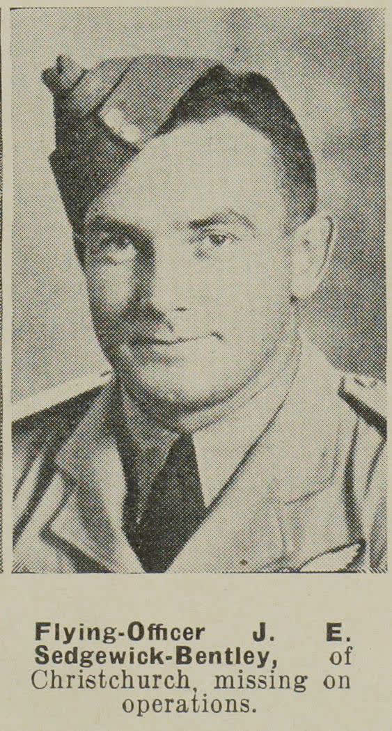 Flying-Officer J. E. Sedgewick-Bentley, of Christchurch, missing on operations, 1942