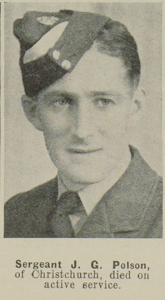 Sergeant J. G. Polson, of Christchurch, died on active service, 1942