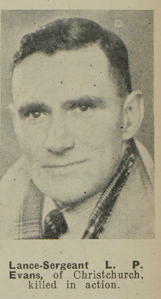 Lance-Sergeant L. P. Evans, of Christchurch, killed in action, 1943
