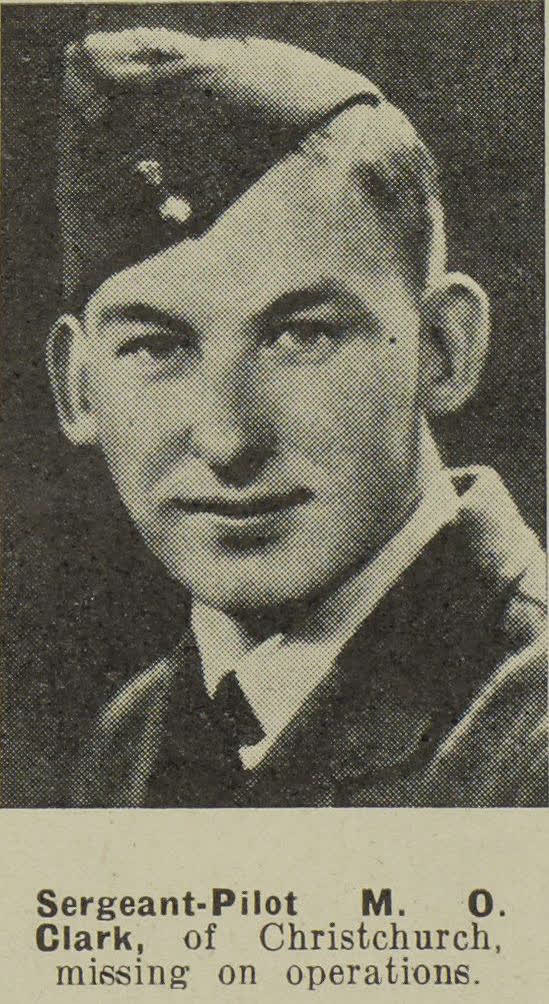 Sergeant-Pilot M. O. Clark, of Christchurch, missing on operations, 1943