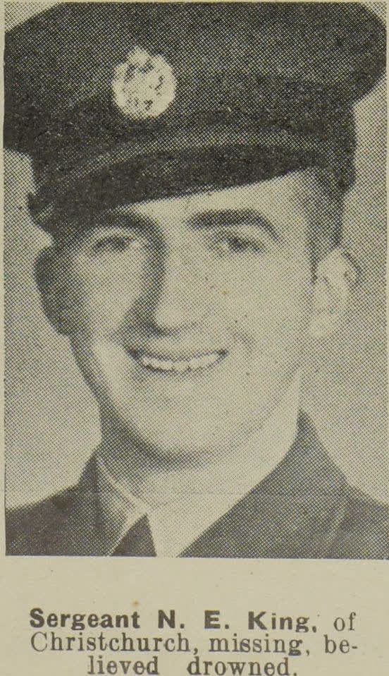 Sergeant N. E. King, of Christchurch, missing, believed drowned, 1943