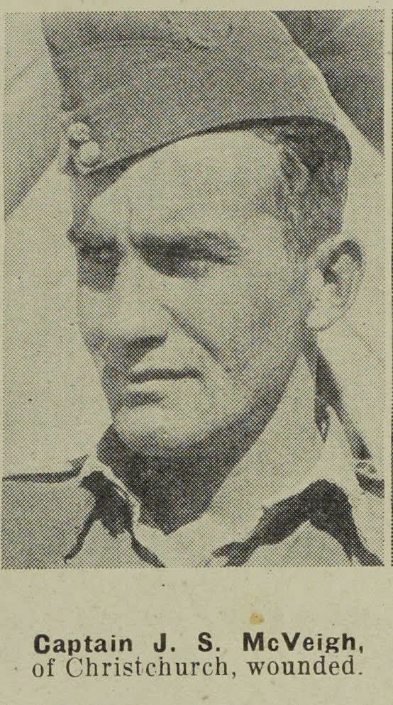 Captain J. S. McVeigh, of Christchurch, wounded, 1943