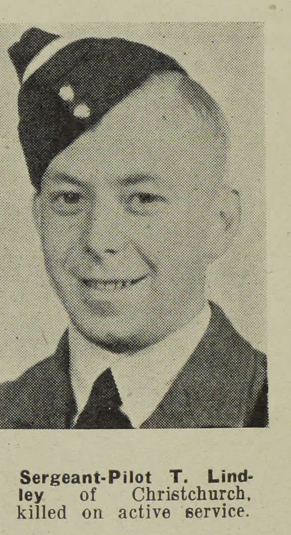 Sergeant-Pilot T. Lindley of Christchurch, killed on active service, 1943