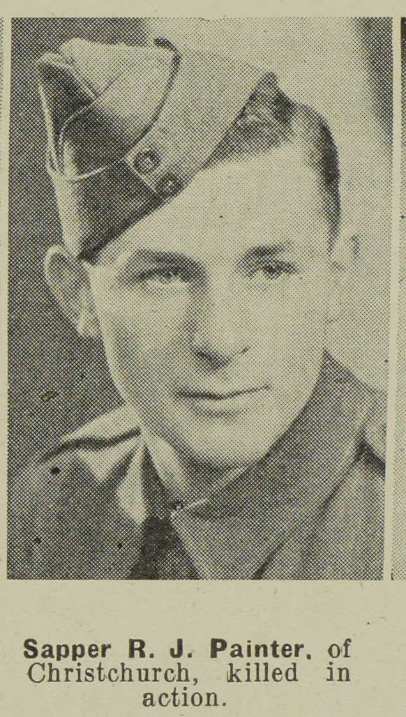 Sapper R. J. Painter, of Christchurch, killed in action, 1943