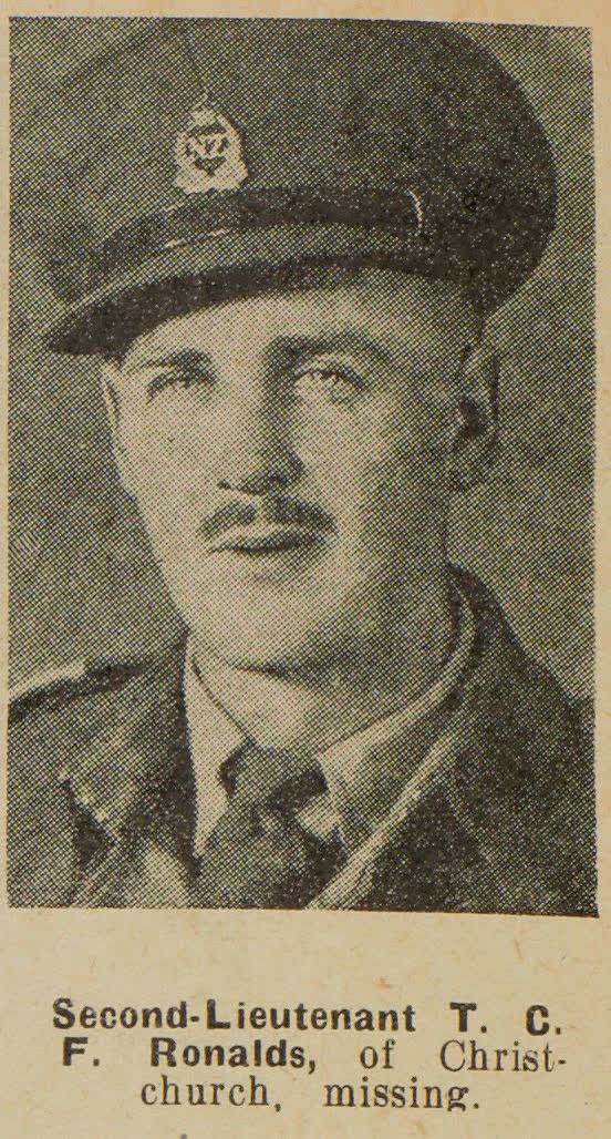Second-Lieutenant T. C. F. Ronalds, of Christchurch, missing, 1943