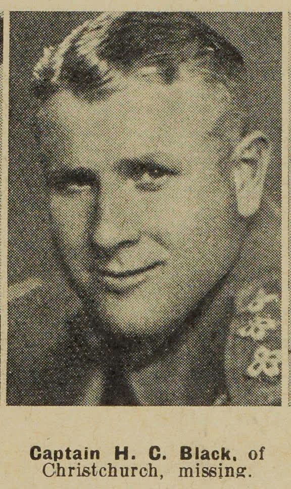 Captain H. C. Black, of Christchurch, missing, 1943