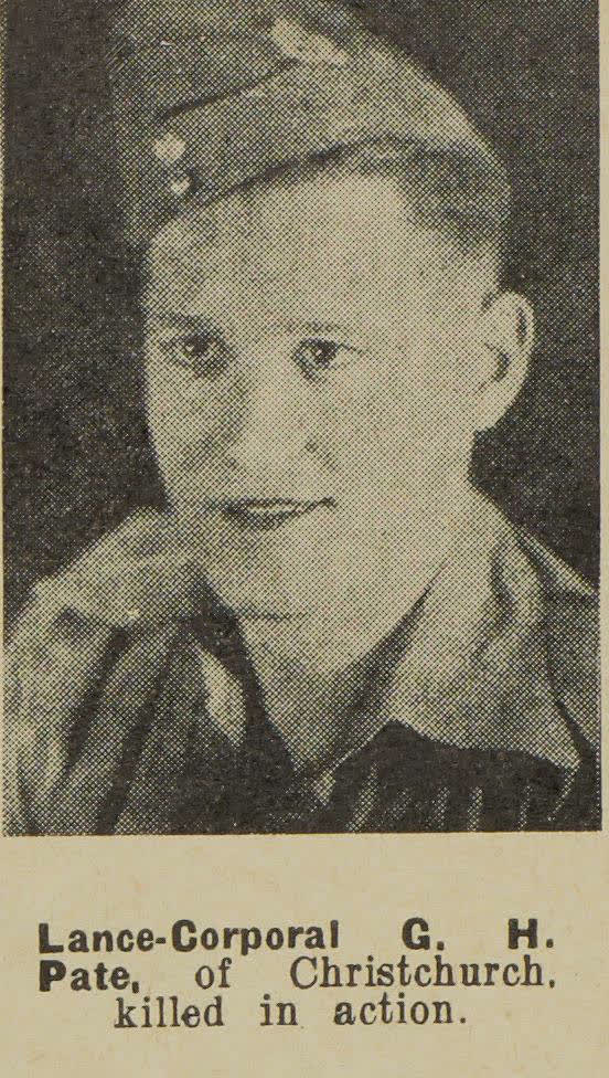 Lance-Corporal G. H. Pate, of Christchurch, killed in action, 1943