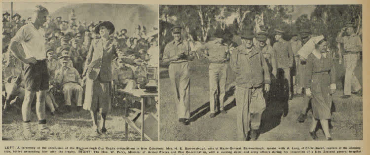 New Zealand soldiers' sports and politicians in New Caledonia, 1943