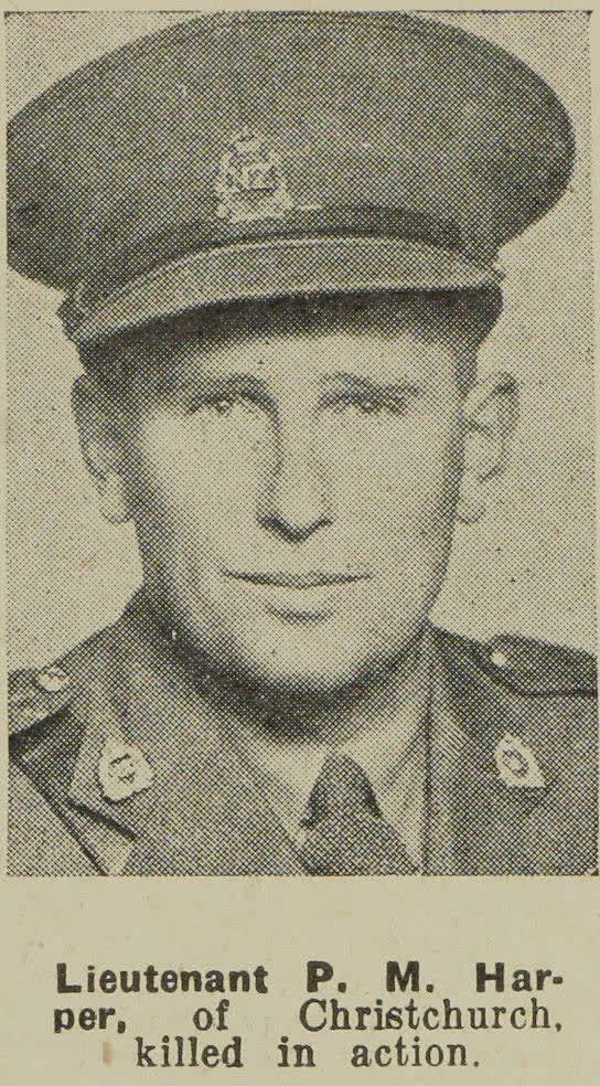 Lieutenant P. M. Harper, of Christchurch, killed in action, 1943