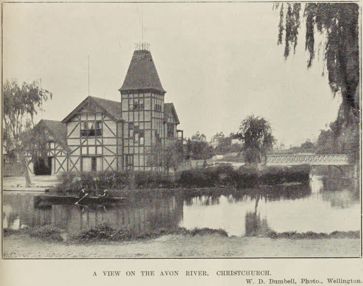 A view on the Avon River, Christchurch, 1903
